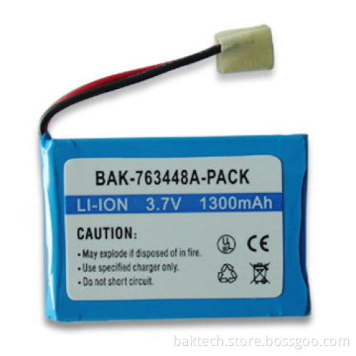 Lithium-ion Rechargeable Battery with 3.7V Voltage and 1,300mAh Capacity